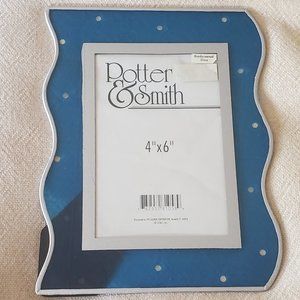 NIB Potter & Smith Handscreened Glass 4"x6" Picture Frame